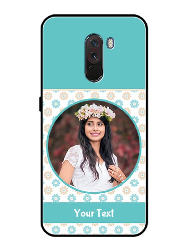 Custom Pcoco F1 Custom Glass Mobile Case  - Beautiful Flowers Design