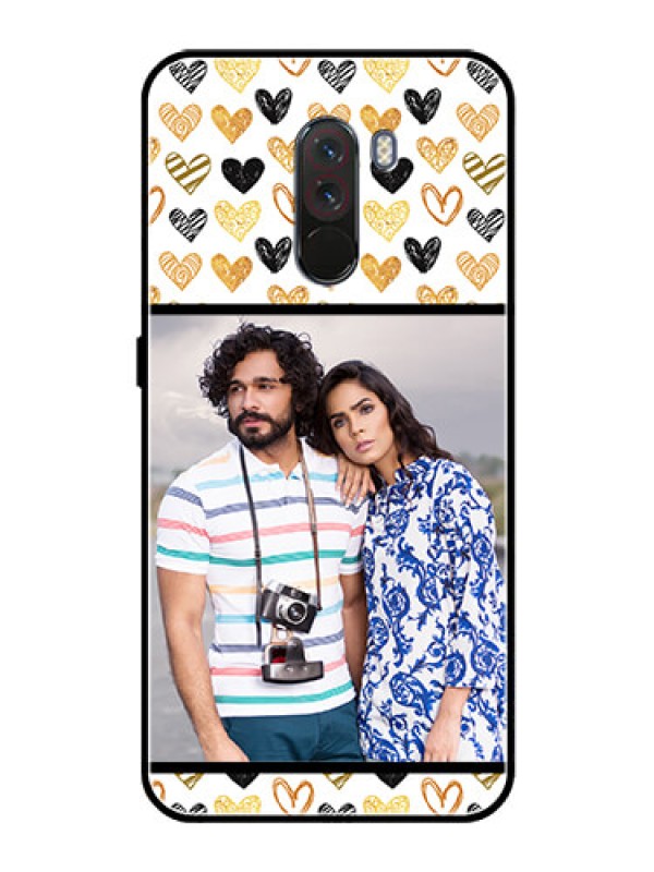 Custom Pcoco F1 Photo Printing on Glass Case  - Love Symbol Design