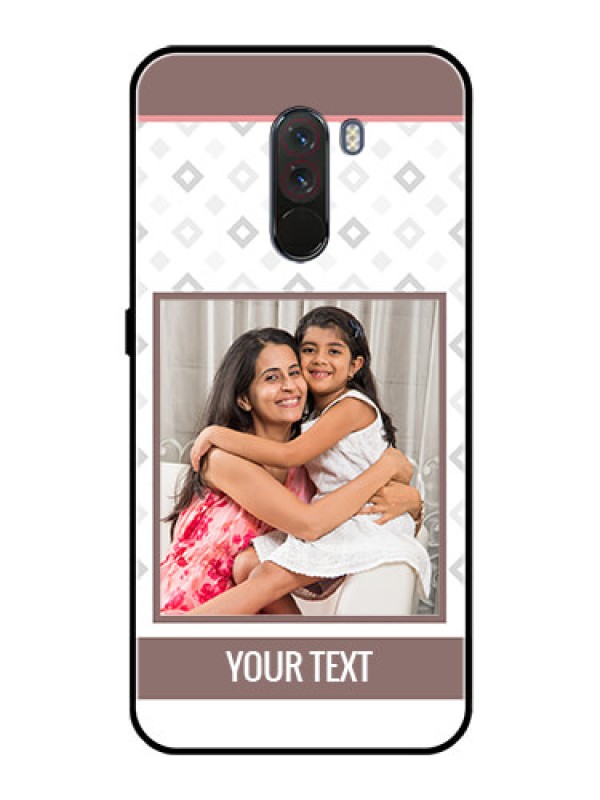 Custom Pcoco F1 Photo Printing on Glass Case  - Simple Diamond Design