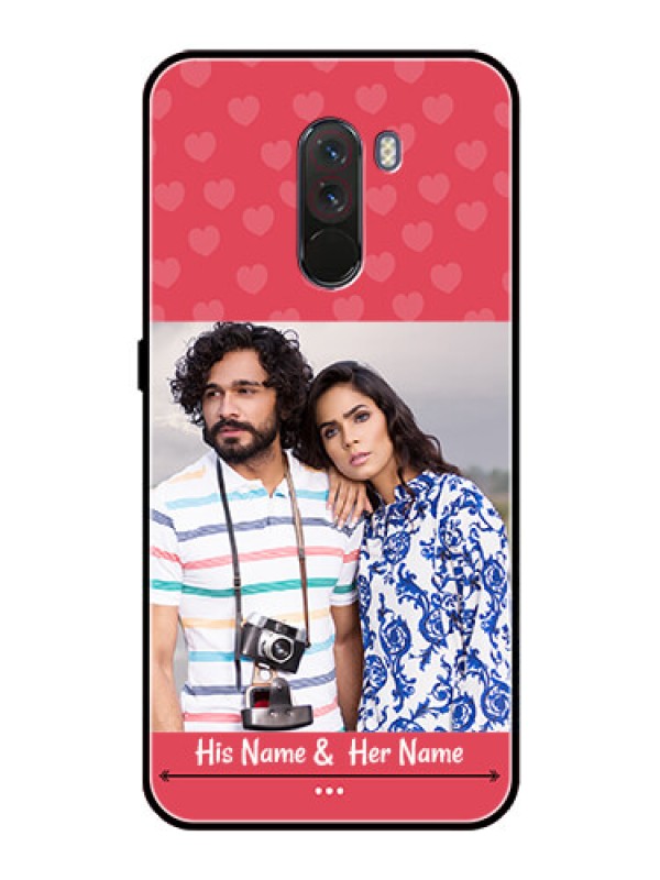 Custom Pcoco F1 Photo Printing on Glass Case  - Simple Love Design