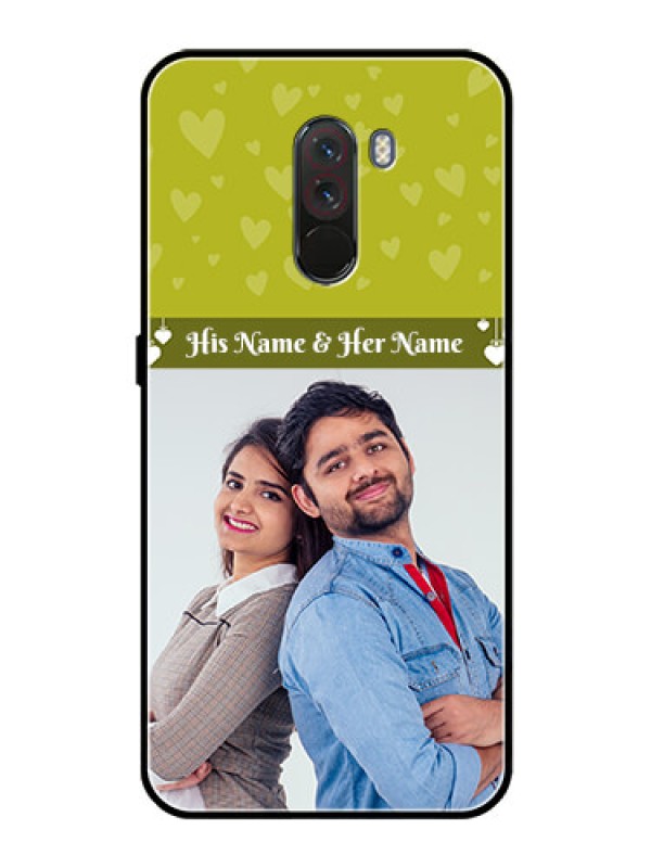 Custom Pcoco F1 Custom Glass Phone Case  - You & Me Heart Design