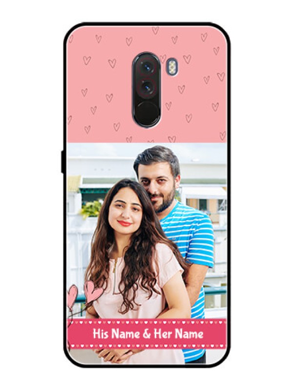 Custom Pcoco F1 Personalized Glass Phone Case  - Love Design Peach Color