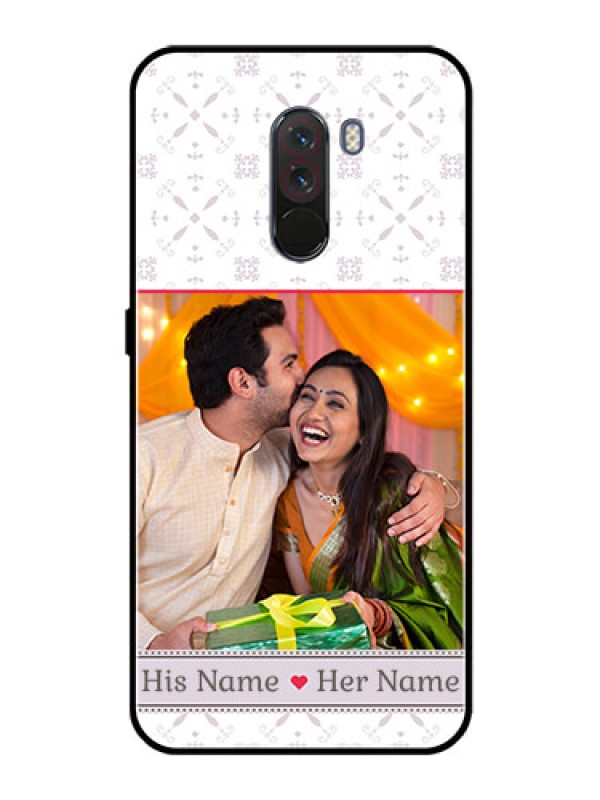 Custom Pcoco F1 Custom Glass Mobile Case  - with Photo and Ethnic Design