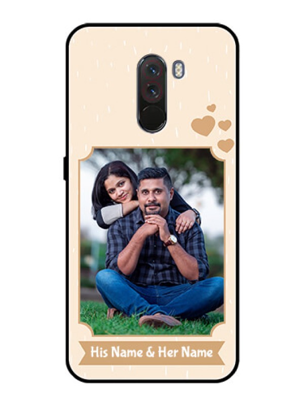 Custom Pcoco F1 Custom Glass Phone Case  - with confetti love design 