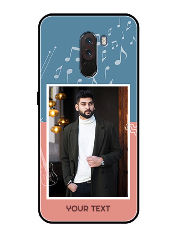 Custom Pcoco F1 Photo Printing on Glass Case  - with Color Musical Note Design