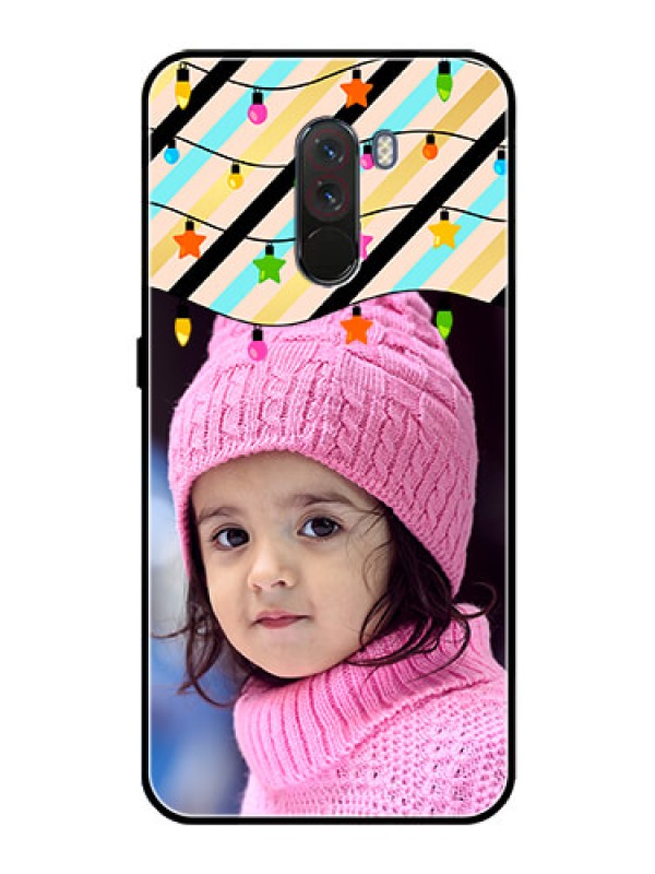 Custom Pcoco F1 Custom Glass Mobile Case  - Lights Hanging Design