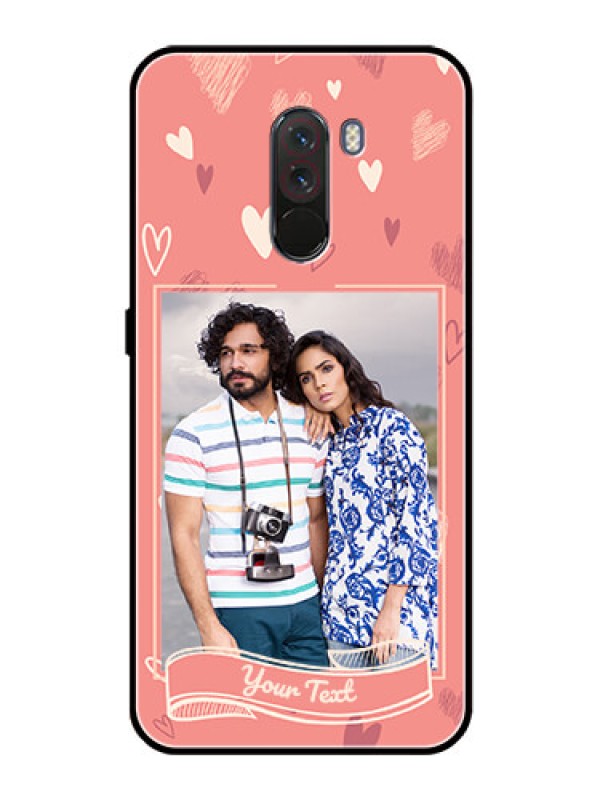 Custom Pcoco F1 Custom Glass Phone Case  - Love doodle art Design