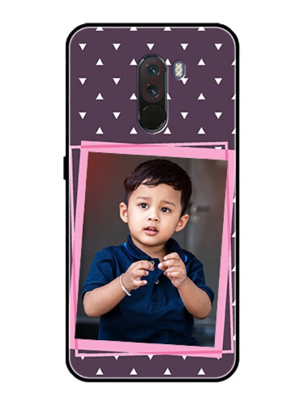 Custom Pcoco F1 Custom Glass Mobile Case  - Triangle Pattern Dotted Design