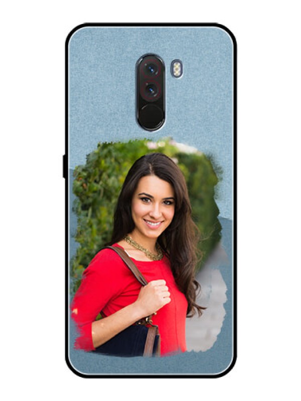 Custom Pcoco F1 Custom Glass Mobile Case  - Grunge Line Art Design