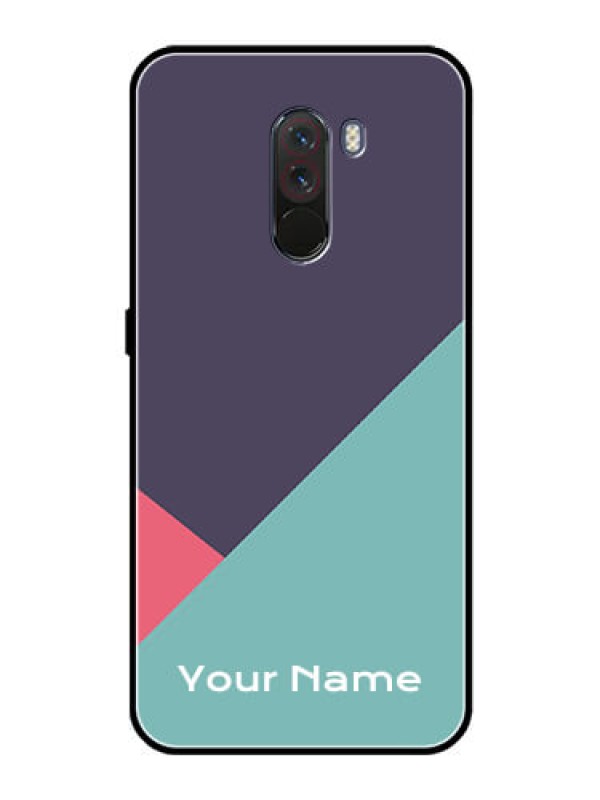 Custom Poco F1 Custom Glass Mobile Case - Tri Color abstract Design