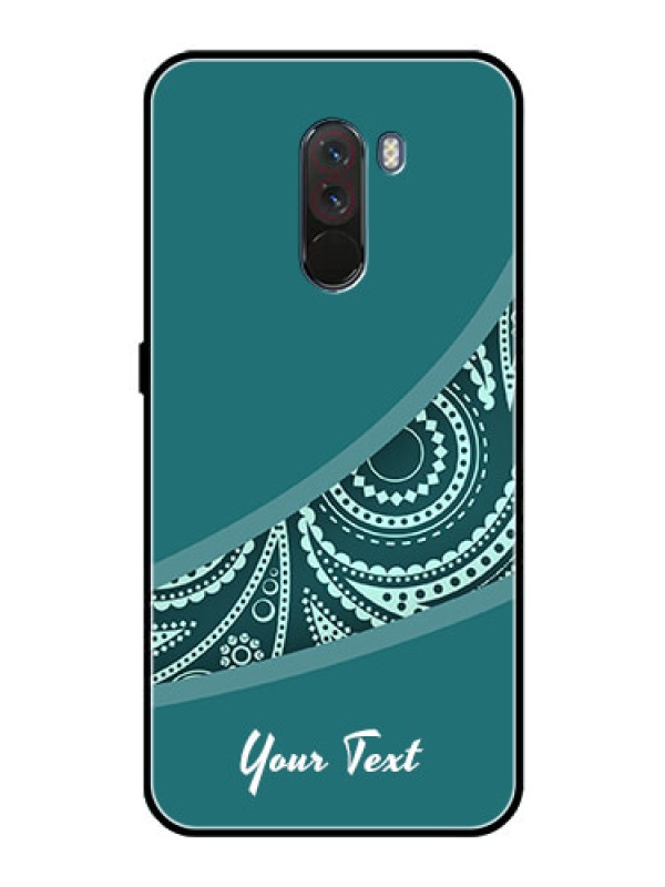 Custom Poco F1 Photo Printing on Glass Case - semi visible floral Design