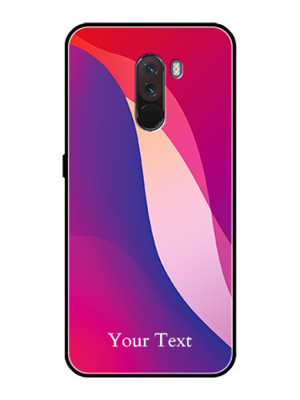 Custom Poco F1 Personalized Glass Phone Case - Digital abstract Overlap Design