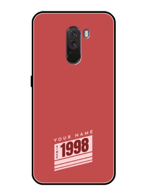 Custom Poco F1 Custom Glass Phone Case - Red custom year of birth Design