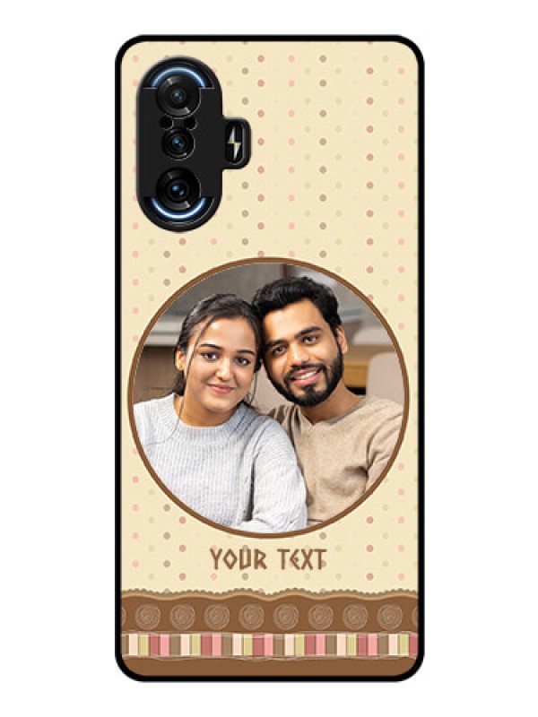 Custom Poco F3 GT Custom Glass Mobile Case - Brown Dotted Mobile Case Design