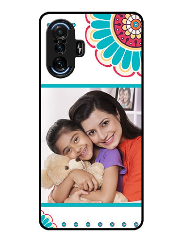 Custom Poco F3 GT Custom Glass Phone Case - Flower Design