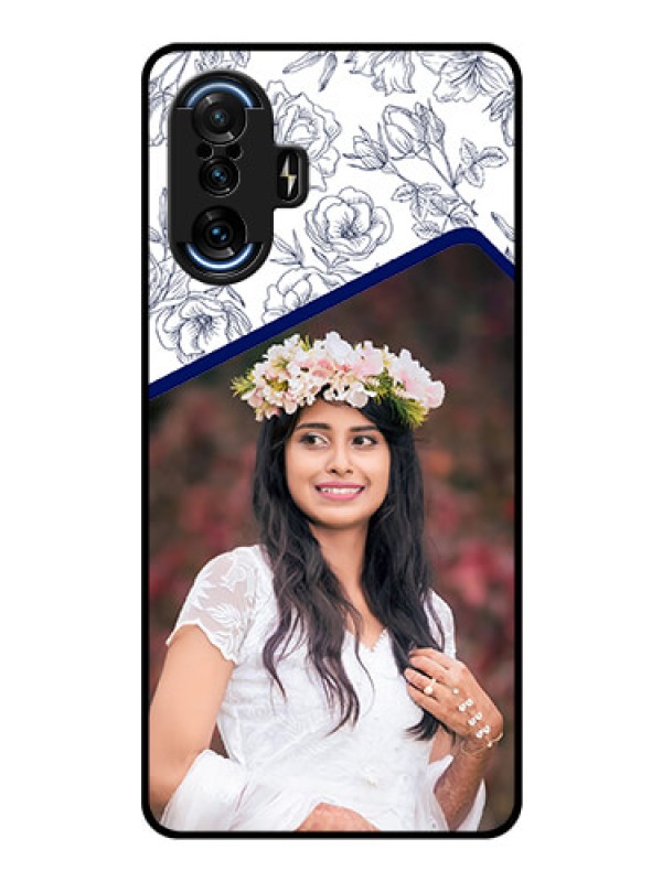 Custom Poco F3 GT Personalized Glass Phone Case - Premium Floral Design