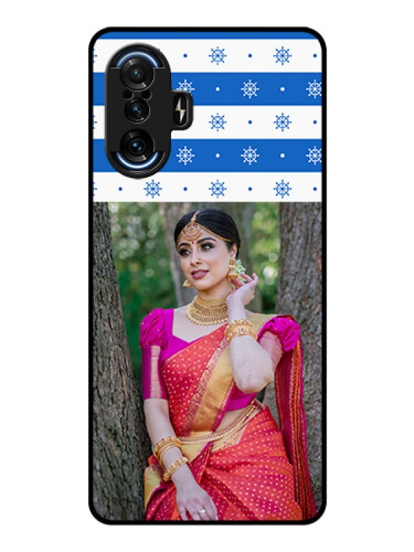 Custom Poco F3 GT Photo Printing on Glass Case - Snow Pattern Design