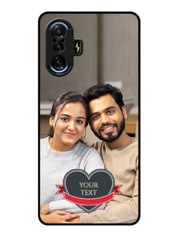 Custom Poco F3 GT Custom Glass Phone Case - Just Married Couple Design