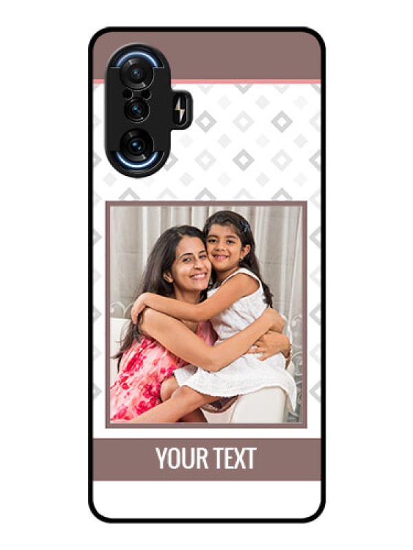 Custom Poco F3 GT Photo Printing on Glass Case - Simple Diamond Design