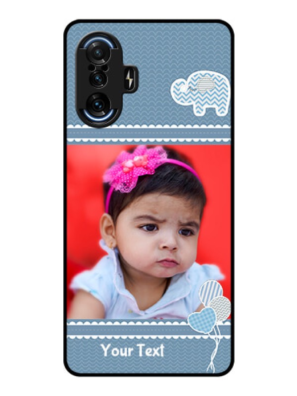 Custom Poco F3 GT Photo Printing on Glass Case - with Kids Pattern Design