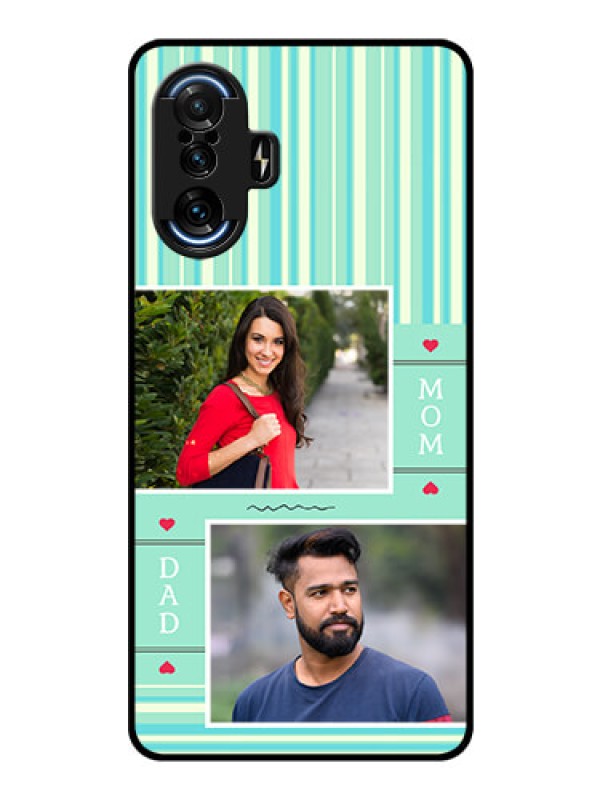 Custom Poco F3 GT Custom Glass Phone Case - Mom & Dad Pic Design