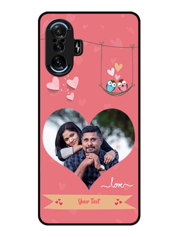 Custom Poco F3 GT Personalized Glass Phone Case - Peach Color Love Design