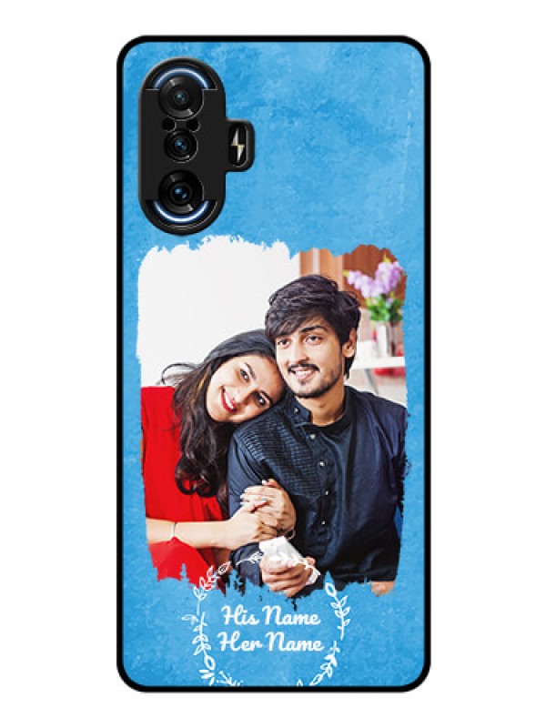 Custom Poco F3 Gt Custom Glass Phone Case - Blue Color Vintage Design