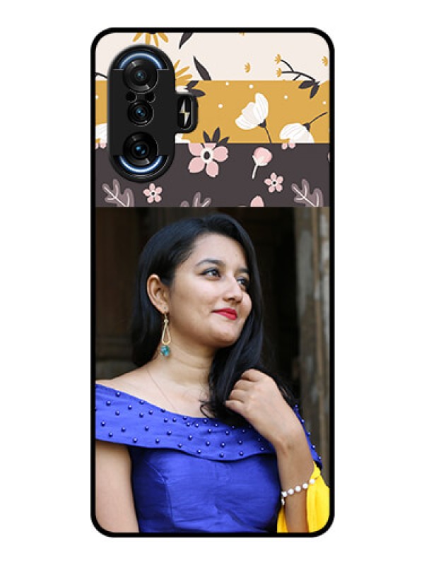 Custom Poco F3 GT Custom Glass Phone Case - Stylish Floral Design