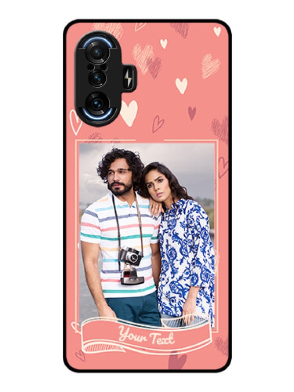 Custom Poco F3 GT Custom Glass Phone Case - Love doodle art Design