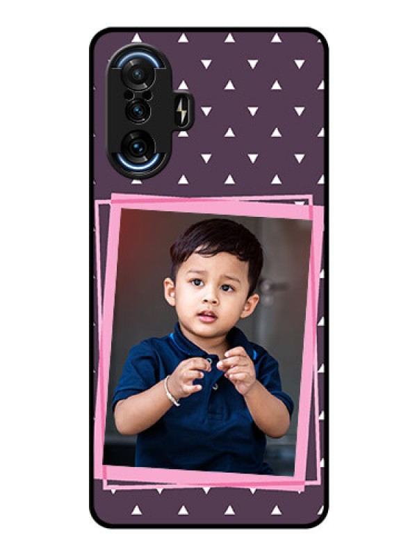 Custom Poco F3 GT Custom Glass Mobile Case - Triangle Pattern Dotted Design