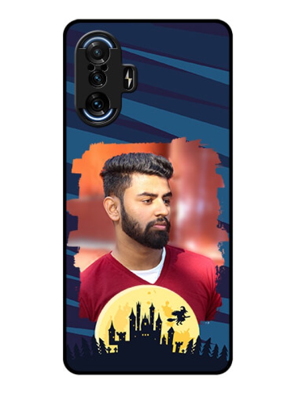 Custom Poco F3 GT Photo Printing on Glass Case - Halloween Witch Design