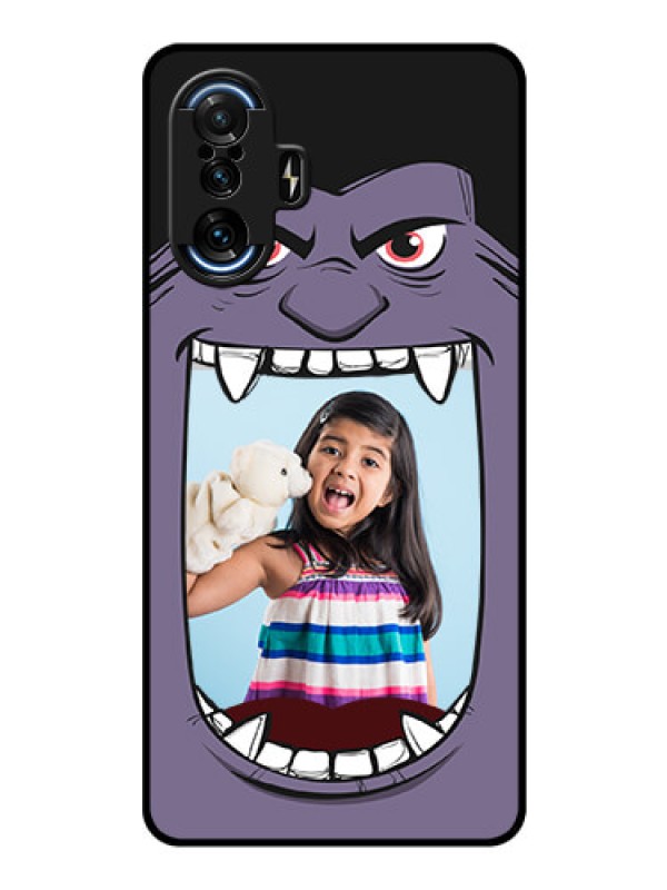 Custom Poco F3 GT Custom Glass Phone Case - Angry Monster Design