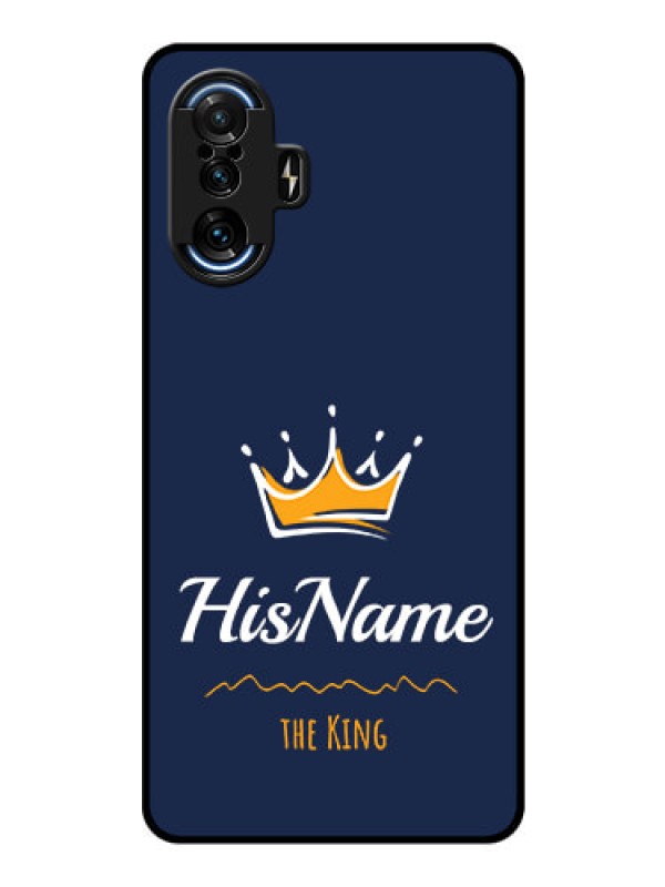 Custom Poco F3 GT Glass Phone Case King with Name