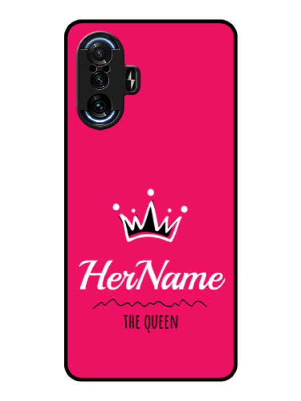 Custom Poco F3 GT Glass Phone Case Queen with Name