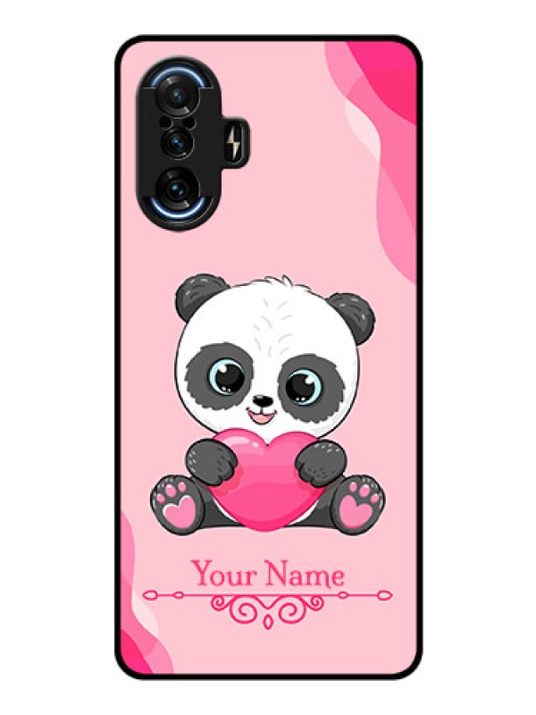 Custom Poco F3 Gt Custom Glass Mobile Case - Cute Panda Design