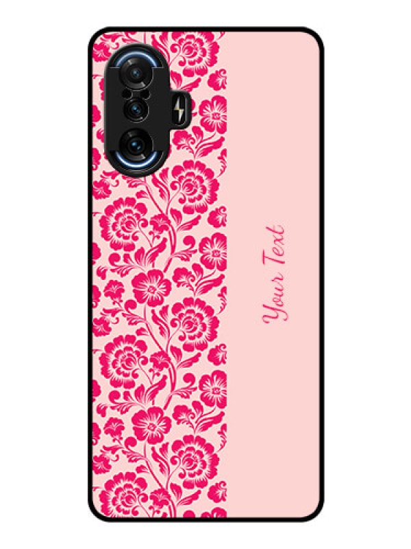 Custom Poco F3 Gt Custom Glass Phone Case - Attractive Floral Pattern Design