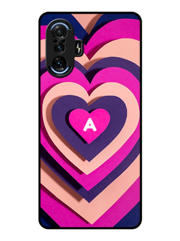 Custom Poco F3 Gt Custom Glass Mobile Case - Cute Heart Pattern Design