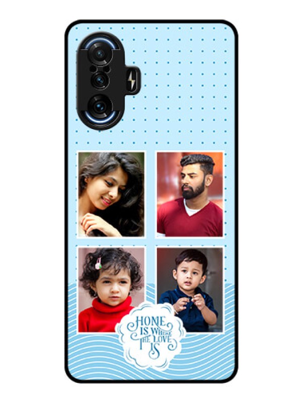 Custom Poco F3 Gt Custom Glass Phone Case - Cute love quote with 4 pic upload Design