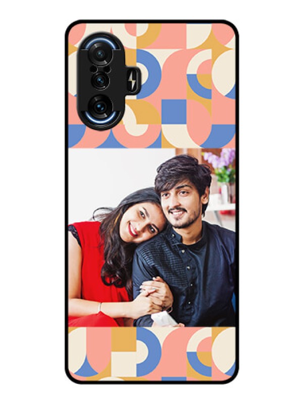 Custom Poco F3 Gt Photo Printing on Glass Case - Semi-circle Maze Pattern Design