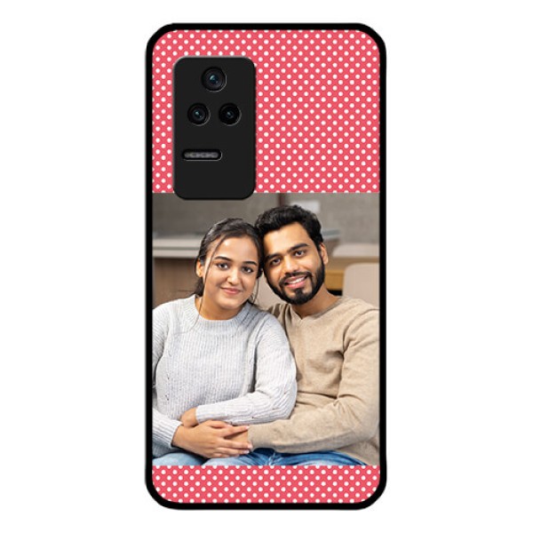 Poco F4 5G Custom Glass Phone Case - White Dotted Design