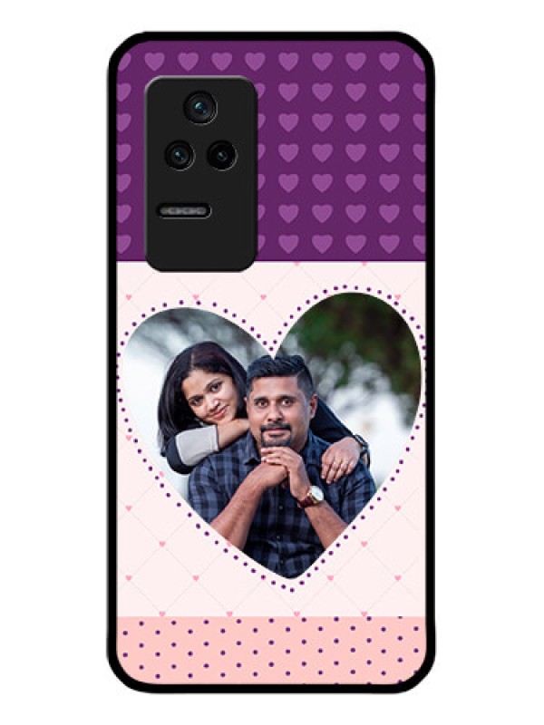 Custom Poco F4 5G Custom Glass Phone Case - Violet Love Dots Design