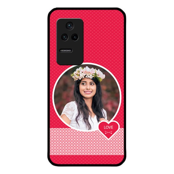 Poco F4 5G Personalised Glass Phone Case - Pink Pattern Design