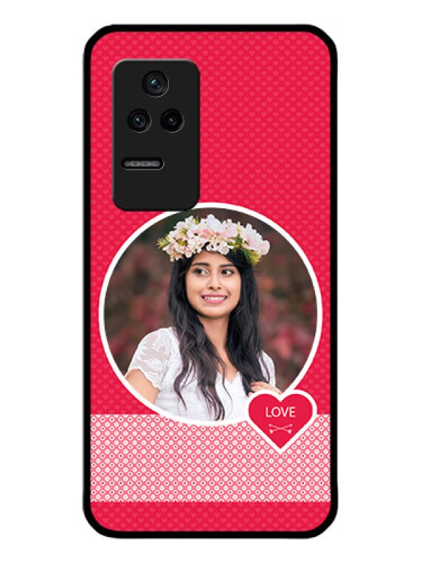 Custom Poco F4 5G Personalised Glass Phone Case - Pink Pattern Design