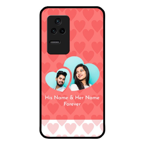 Poco F4 5G Personalized Glass Phone Case - Couple Pic Upload Design