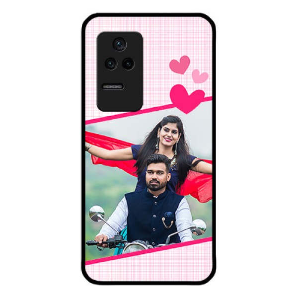 Poco F4 5G Custom Glass Phone Case - Love Shape Heart Design