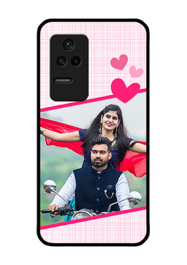 Poco F4 5G Custom Glass Phone Case - Love Shape Heart Design