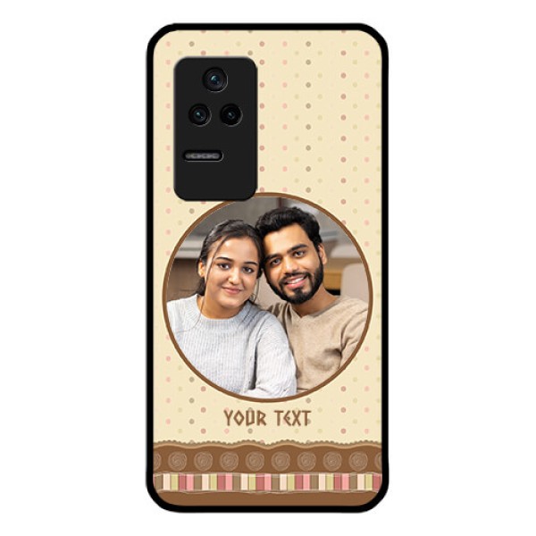 Poco F4 5G Custom Glass Mobile Case - Brown Dotted Mobile Case Design