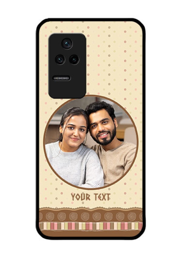Poco F4 5G Custom Glass Mobile Case - Brown Dotted Mobile Case Design