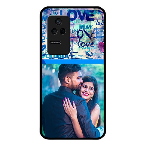 Poco F4 5G Custom Glass Mobile Case - Colorful Love Design