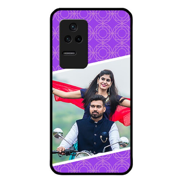 Poco F4 5G Custom Glass Phone Case - Violet Pattern Design